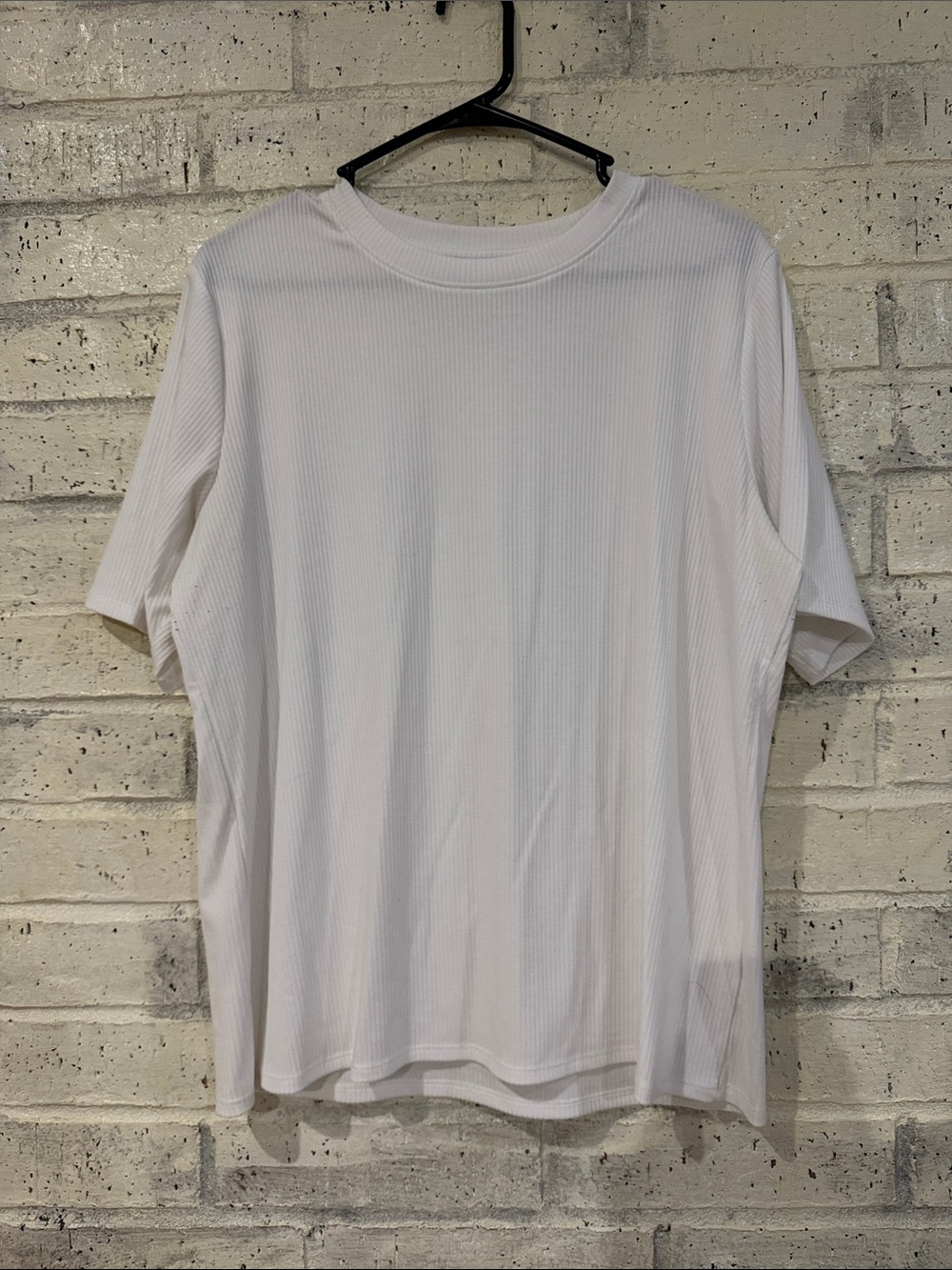 Simply Vera Vera Wang White Ribbed Short Sleeve Tee